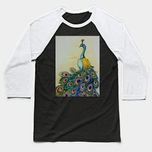 Beautiful Peacock - bird painting Baseball T-Shirt